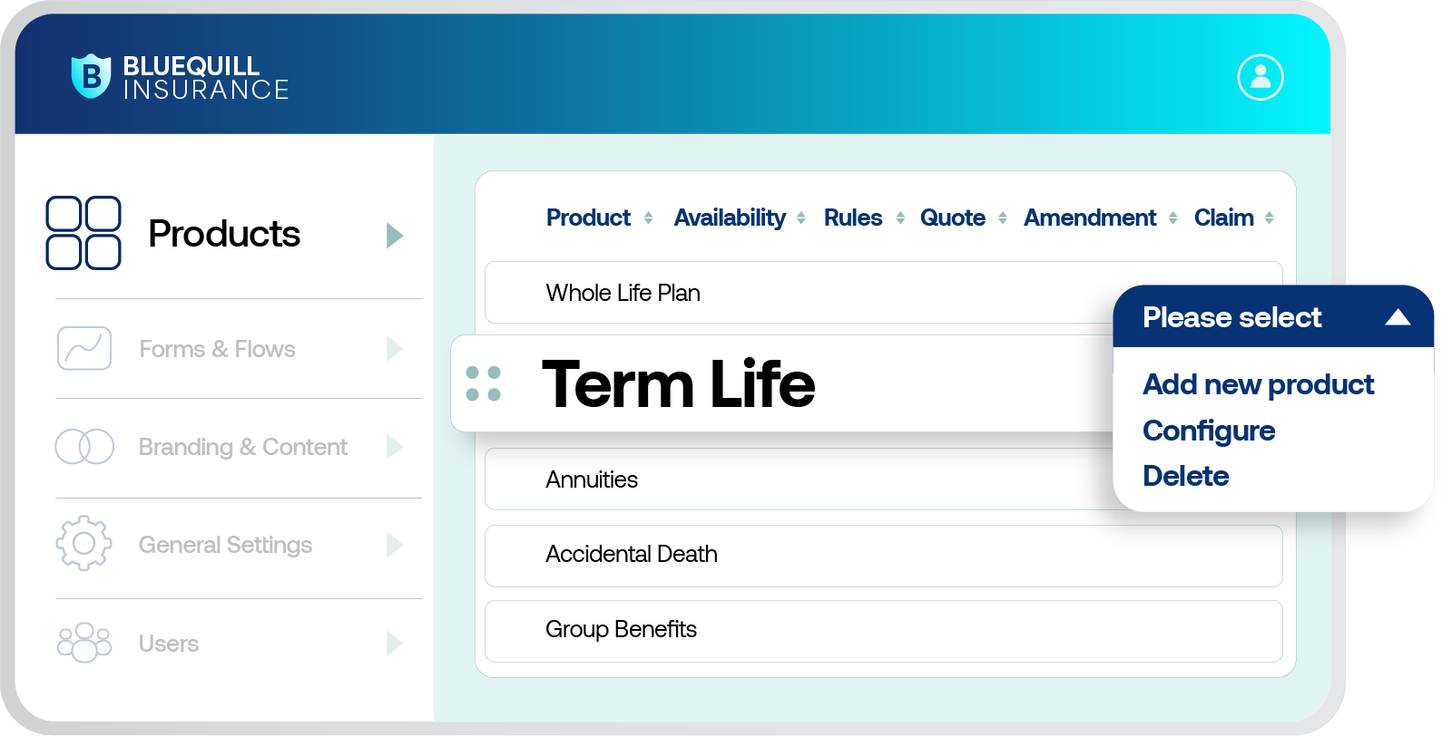 Term Life Configuration
